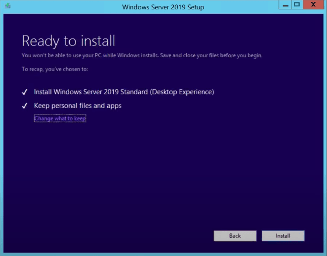 Install Windows Server 2019